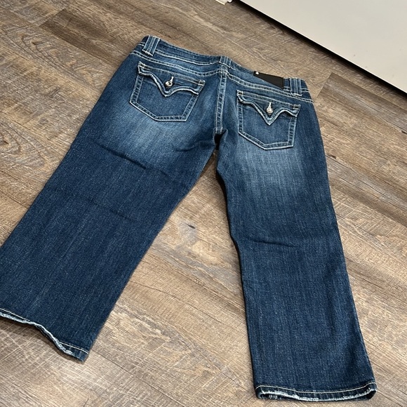 VIGOSS Crop Capris Denim Blue Jean bottoms - Picture 6 of 12